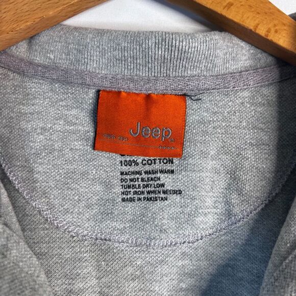 Jeep Brand Teflon Light Gray Short Sleeve 100% Cotton Polo Shirt Men's Size XL - Picture 7 of 8